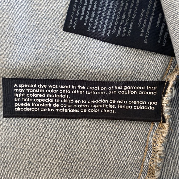 Tommy Cropped Oversized Raw Hem Light Wash Denim Jacket Size M - Picture 8 of 12